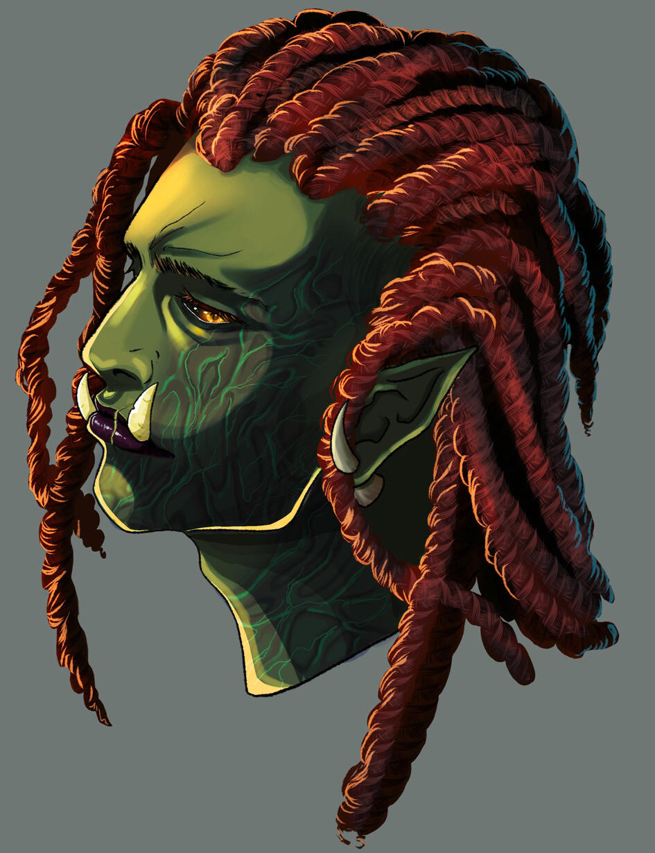 Fully rendered bust of my DnD CHaracter, Gruthak Morkhal - 2024